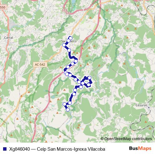 Xg846040 bus Line Map