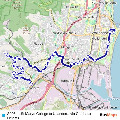 S206 bus Line Map