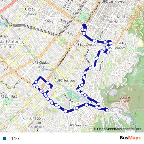 T14-7 bus Line Map