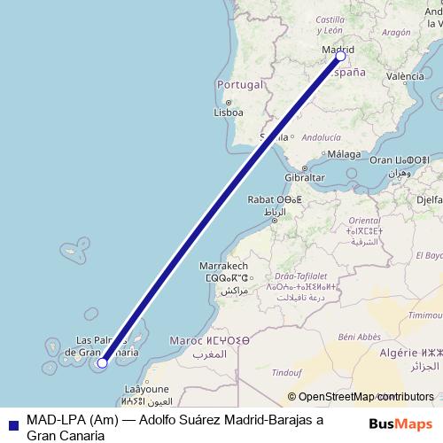 MAD-LPA (Am) air Line Map
