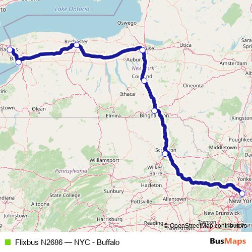 Flixbus N2686 bus Line Map