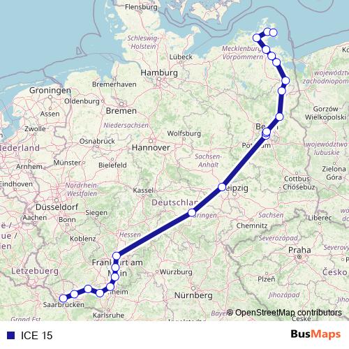 ICE 15 rail Line Map