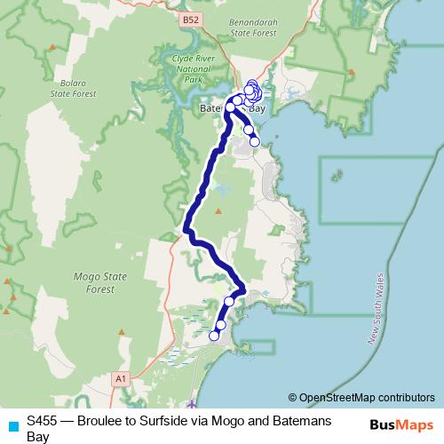 S455 bus Line Map