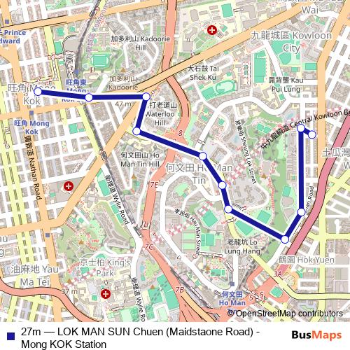 27m bus Line Map