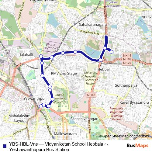 YBS-HBL-Vns bus Line Map