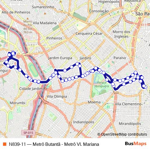 N839-11 bus Line Map