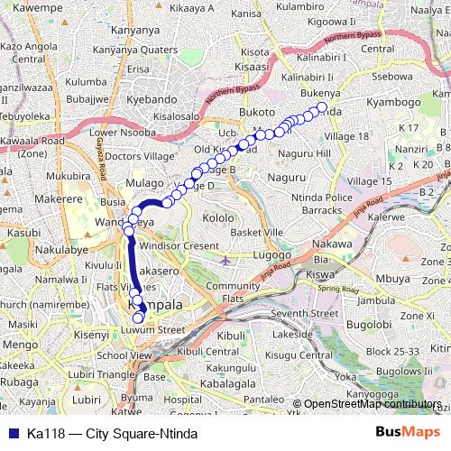 Ka118 bus Line Map