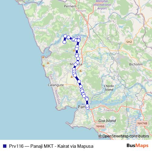 Prv116 bus Line Map