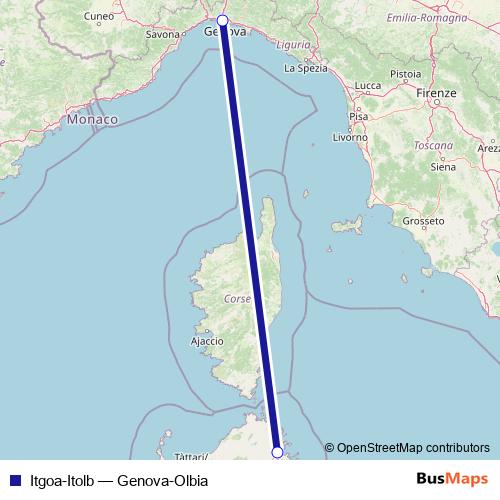 Itgoa-Itolb ferry Line Map