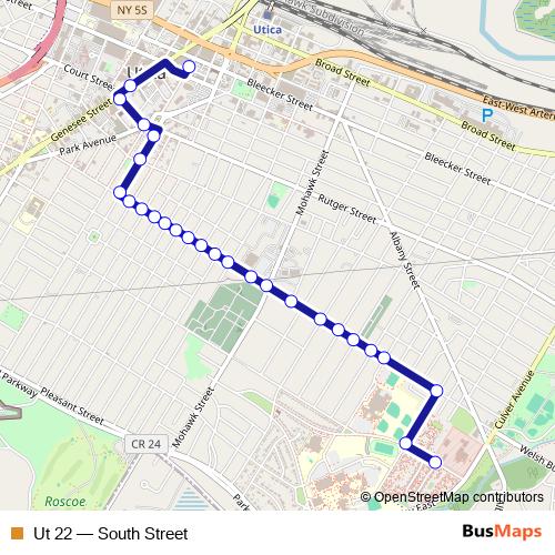 Ut 22 bus Line Map