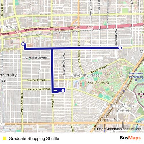 Graduate Shopping Shuttle bus Line Map