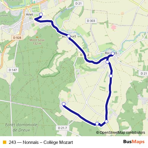 243 bus Line Map