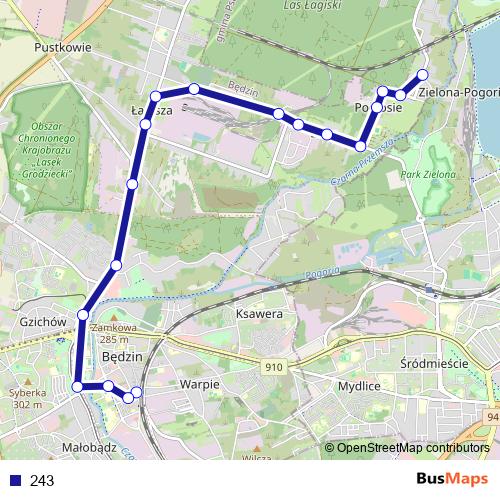 243 bus Line Map