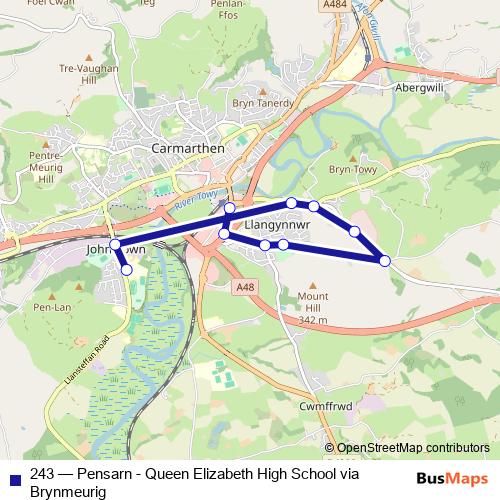 243 bus Line Map