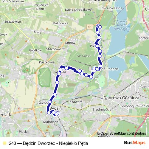 243 bus Line Map