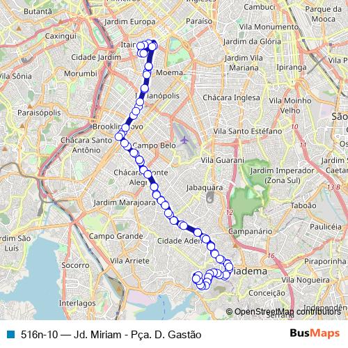 516n-10 bus Line Map