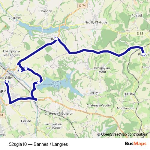 52sgla10 bus Line Map