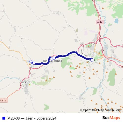 M20-08 bus Line Map