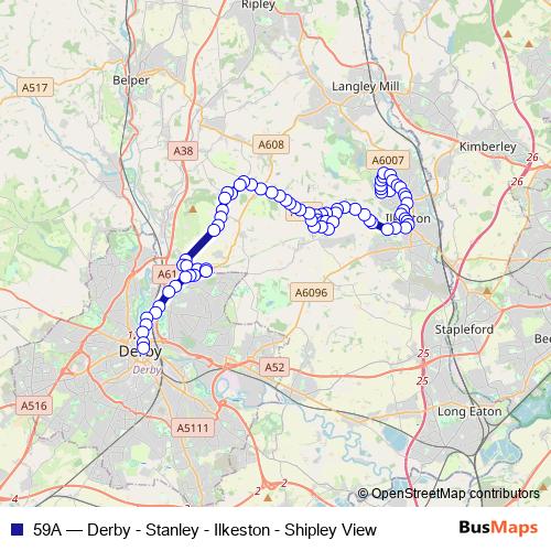 59A bus Line Map