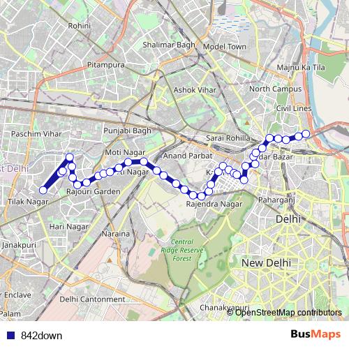 842down bus Line Map