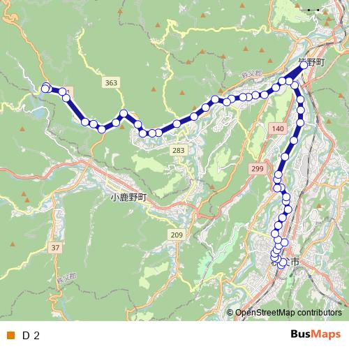 Ｄ２ bus Line Map