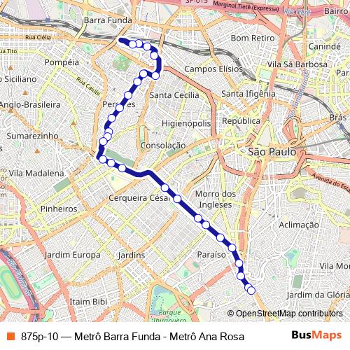 875p-10 bus Line Map