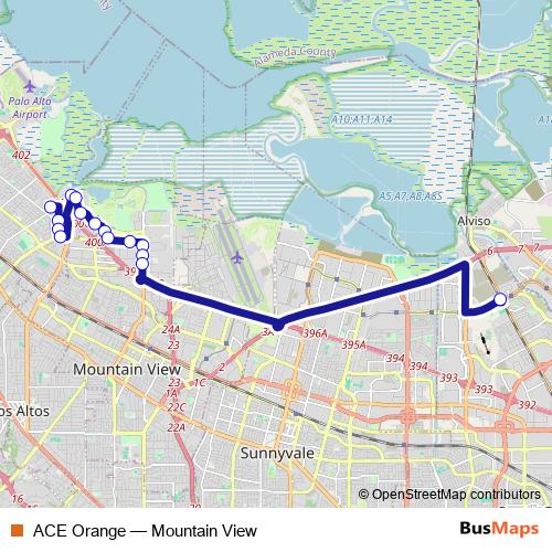 ACE Orange bus Line Map