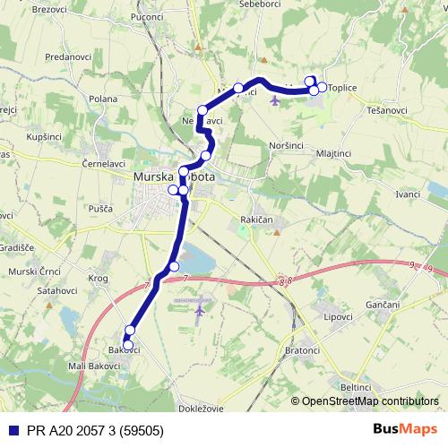 PR A20 2057 3 (59505) bus Line Map