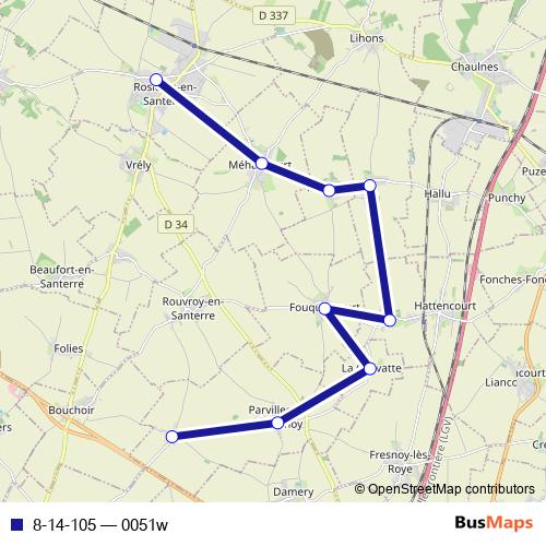 8-14-105 bus Line Map