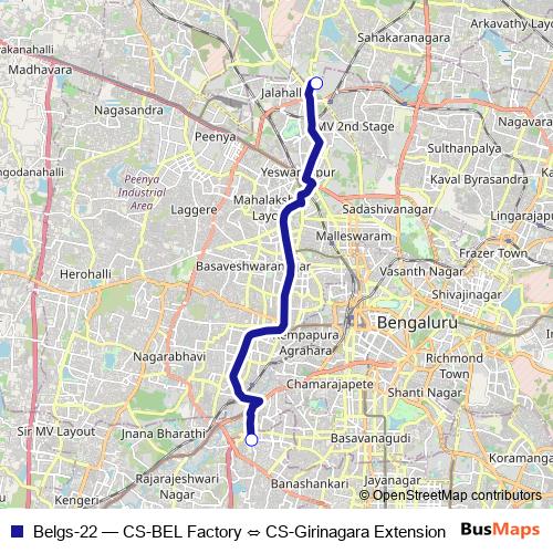 Belgs-22 bus Line Map