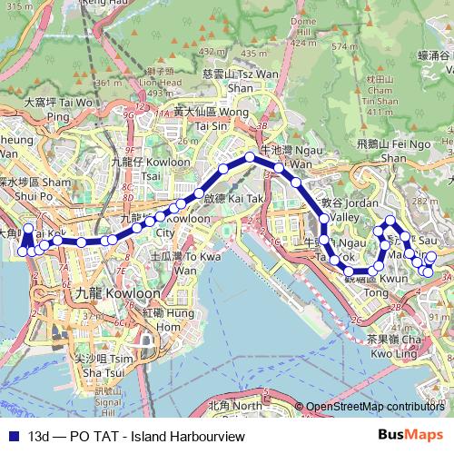 13d bus Line Map