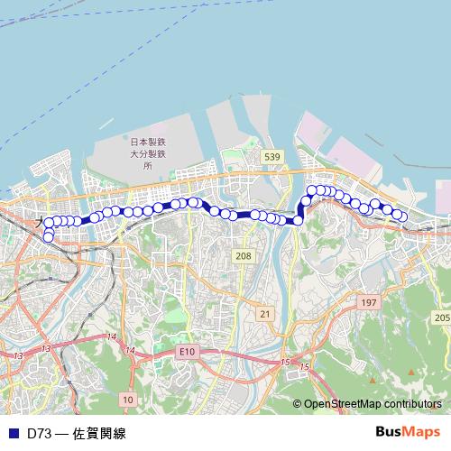 D73 bus Line Map