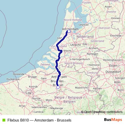 Flixbus B810 bus Line Map