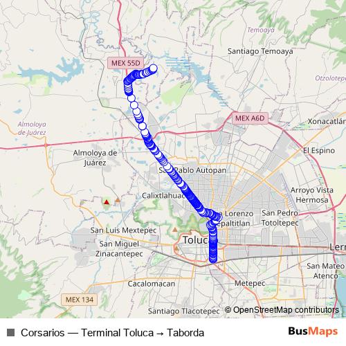 Corsarios bus Line Map