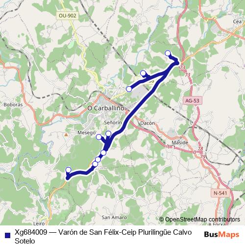 Xg684009 bus Line Map
