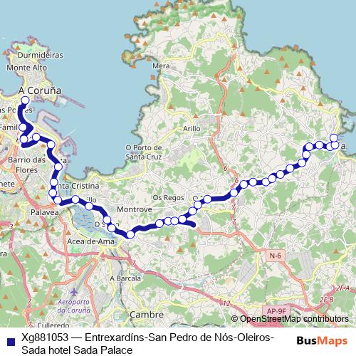 Xg881053 bus Line Map