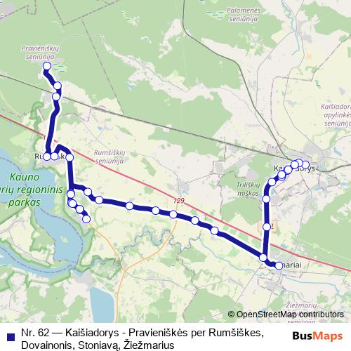 Nr. 62 bus Line Map