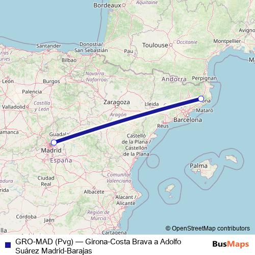 GRO-MAD (Pvg) air Line Map