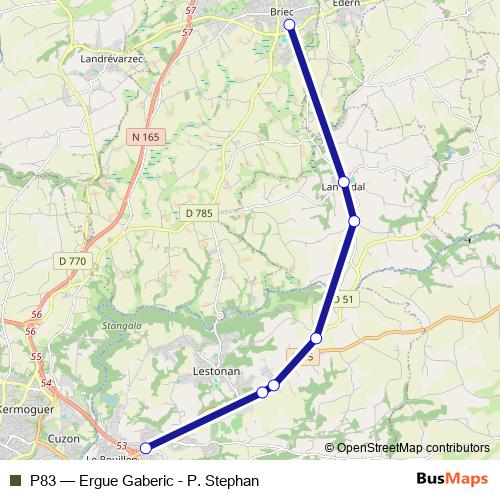 P83 bus Line Map