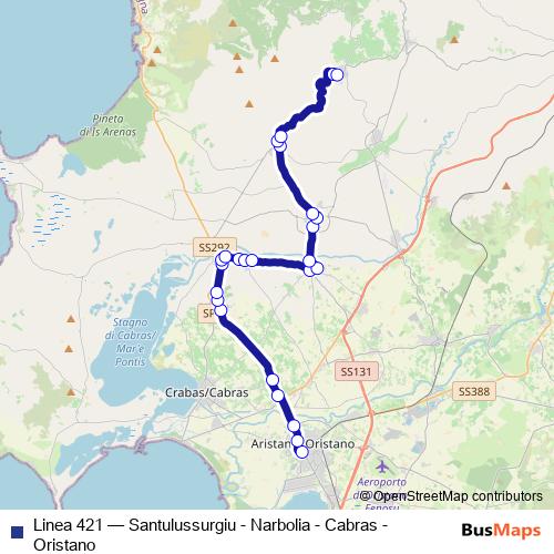Linea 421 bus Line Map