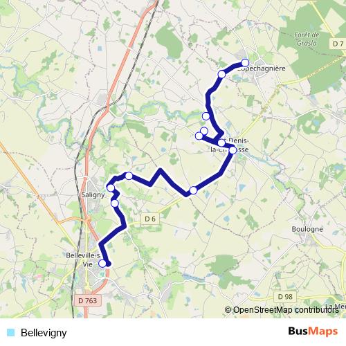 Bellevigny bus Line Map
