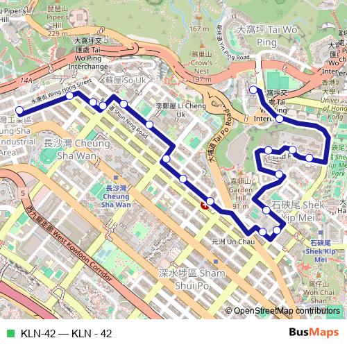 KLN-42 bus Line Map
