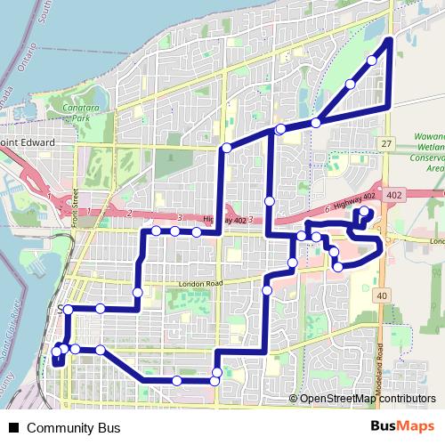 Community Bus bus Line Map