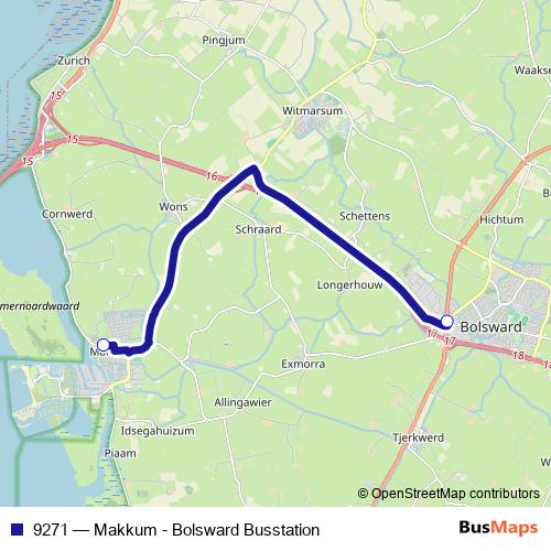 9271 bus Line Map
