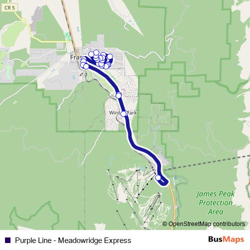 Purple Line - Meadowridge Express bus Line Map