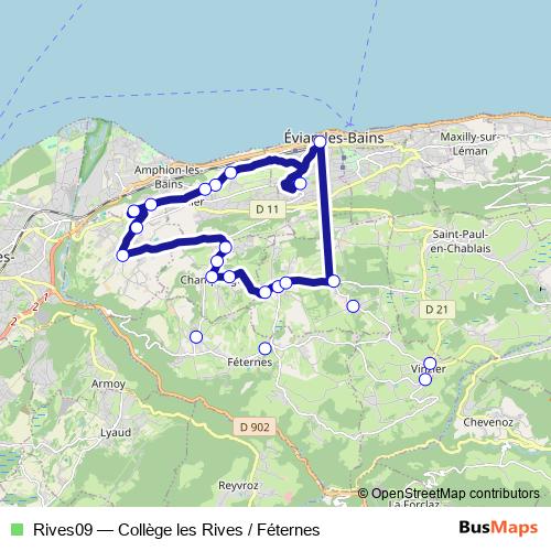 Rives09 bus Line Map