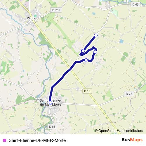 Saint-Etienne-DE-MER-Morte bus Line Map