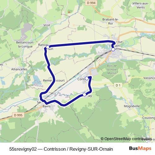55srevigny02 bus Line Map