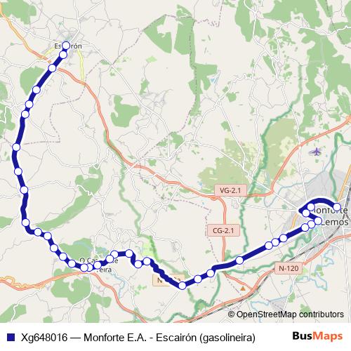 Xg648016 bus Line Map