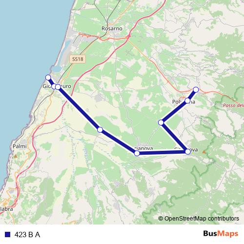 423 B A bus Line Map